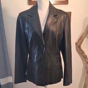 Wilsons Leather Women's Black Leather Jacket Blazer